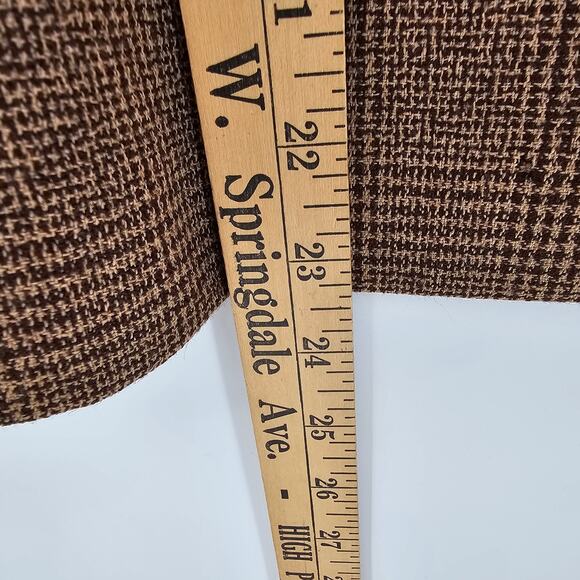 Vintage Preston & York 100% Wool Brown Plaid Dark Academia Pencil Skirt Plus 16 - Picture 4 of 7